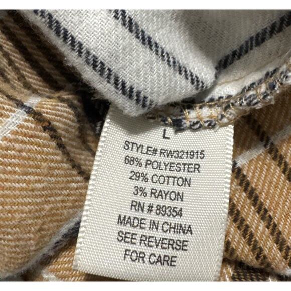 No Comment Women’s Flannel Shirt Gold Brown Size Large - Picture 5 of 5